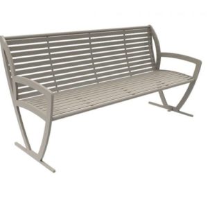 6 Foot Augusta Series Bench - Steel Slats - With Arms - 93-HS6