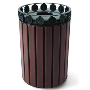 Charleston Recycled Trash Receptacle w/ Plastic Liner - CH-CDR32FT