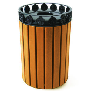 Charleston Recycled Trash Receptacle w/ Plastic Liner - CH-CDR32FT