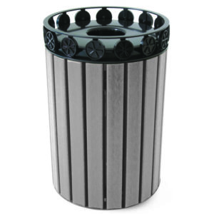 Charleston Recycled Trash Receptacle w/ Plastic Liner - CH-GRY32FT
