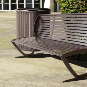 6 Foot Augusta Series Bench - Steel Slats - Without Arms