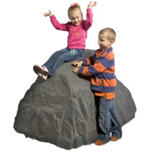 Large Rubber Boulder with Children Climbing